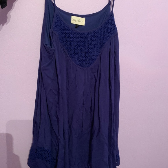Loose Fitting Blue Mini Dress - Picture 1 of 3